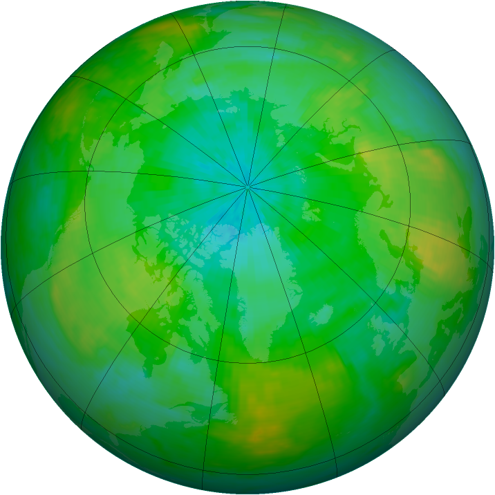 Arctic ozone map for 16 August 1987